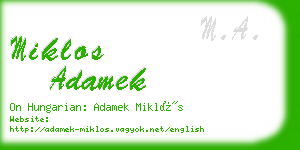 miklos adamek business card